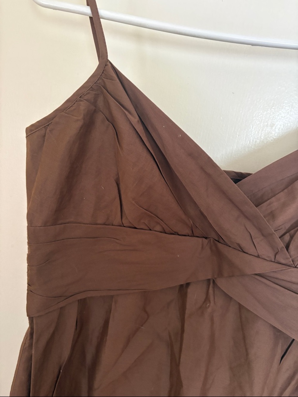 LOFT Brown Midi Sundress with Embroidered Hem - Picture 2 of 5
